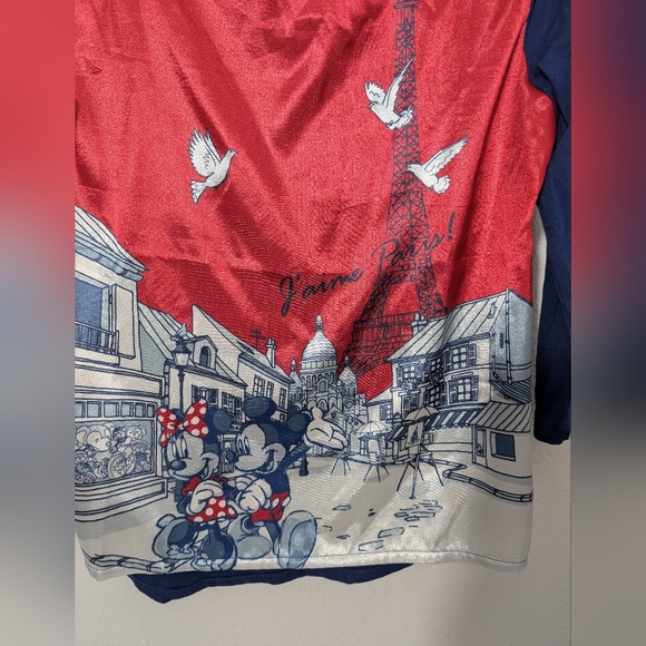 Disneyland Paris Mickey and Minnie Parisian Stroll blouse sz Sm - Picture 2 of 6